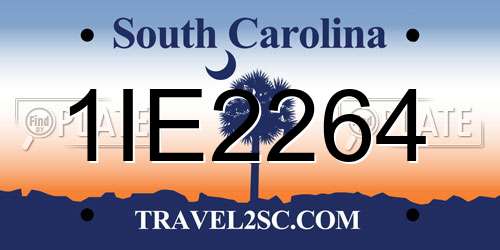 1IE2264 South Carolina License Plate