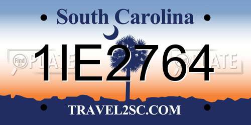 1IE2764 South Carolina License Plate