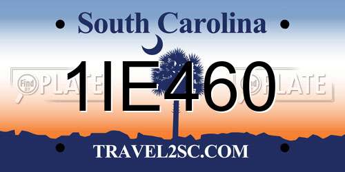 1IE460 South Carolina License Plate