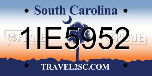 1IE5952 South Carolina License Plate