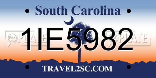 1IE5982 South Carolina License Plate