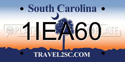 1IEA60 South Carolina License Plate