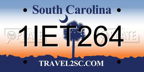 1IET264 South Carolina License Plate