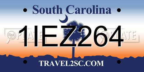 1IEZ264 South Carolina License Plate