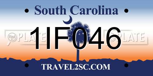 1IF046 South Carolina License Plate