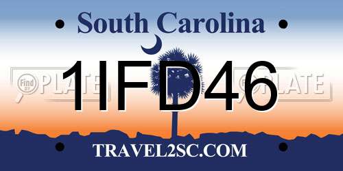 1IFD46 South Carolina License Plate