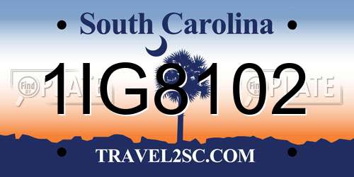 1IG8102 South Carolina License Plate