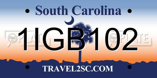 1IGB102 South Carolina License Plate