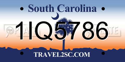 1IQ5786 South Carolina License Plate