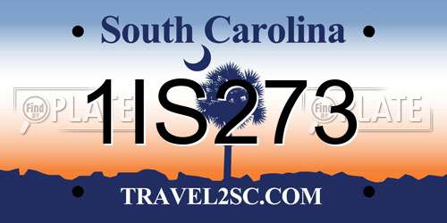 1IS273 South Carolina License Plate