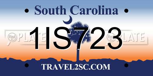 1IS723 South Carolina License Plate