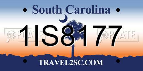 1IS8177 South Carolina License Plate