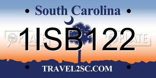 1ISB122 South Carolina License Plate