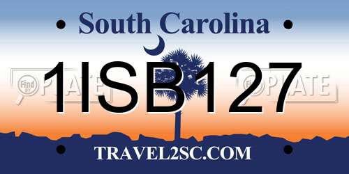1ISB127 South Carolina License Plate