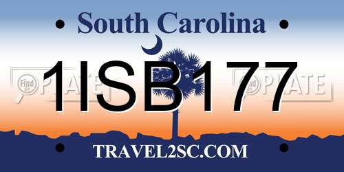 1ISB177 South Carolina License Plate