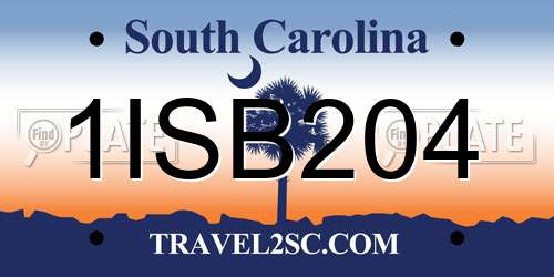 1ISB204 South Carolina License Plate
