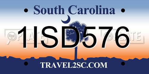 1ISD576 South Carolina License Plate