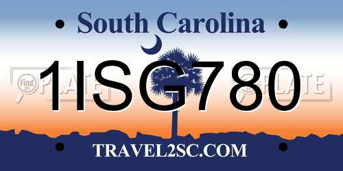 1ISG780 South Carolina License Plate