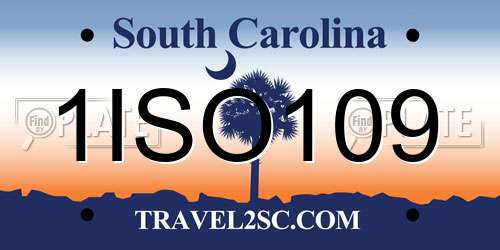1ISO109 South Carolina License Plate