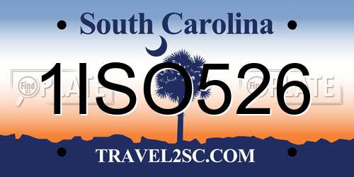 1ISO526 South Carolina License Plate