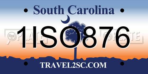 1ISO876 South Carolina License Plate
