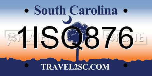 1ISQ876 South Carolina License Plate