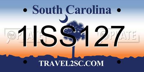 1ISS127 South Carolina License Plate