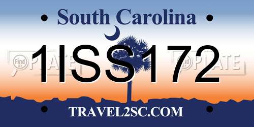 1ISS172 South Carolina License Plate