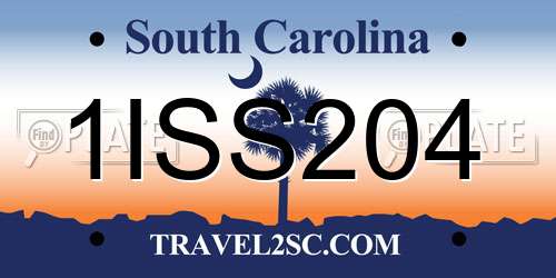1ISS204 South Carolina License Plate