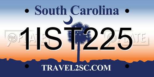 1IST225 South Carolina License Plate