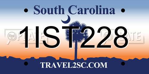 1IST228 South Carolina License Plate
