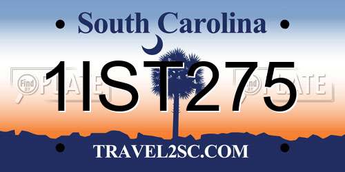 1IST275 South Carolina License Plate