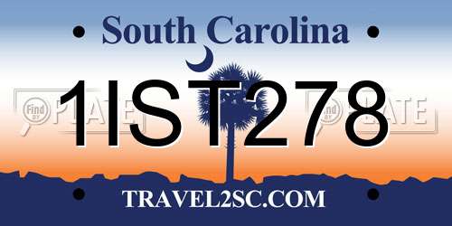 1IST278 South Carolina License Plate
