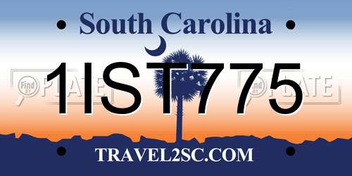 1IST775 South Carolina License Plate