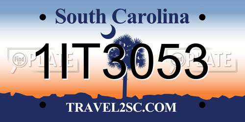1IT3053 South Carolina License Plate