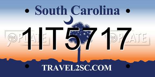 1IT5717 South Carolina License Plate