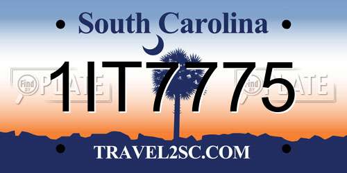 1IT7775 South Carolina License Plate