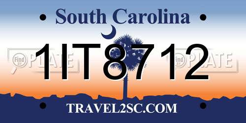 1IT8712 South Carolina License Plate