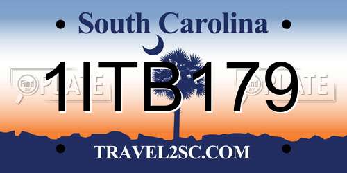1ITB179 South Carolina License Plate