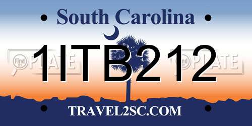 1ITB212 South Carolina License Plate