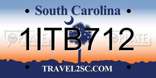 1ITB712 South Carolina License Plate