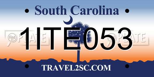 1ITE053 South Carolina License Plate