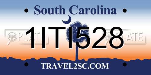 1ITI528 South Carolina License Plate