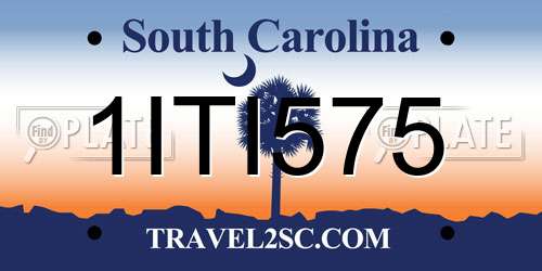 1ITI575 South Carolina License Plate