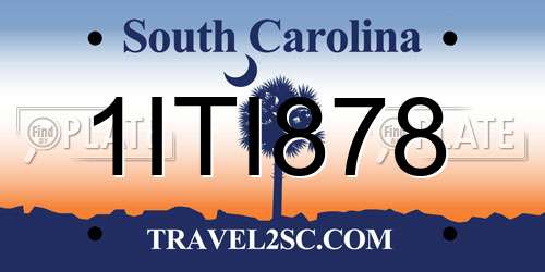 1ITI878 South Carolina License Plate