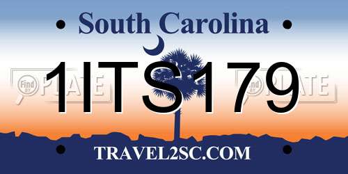1ITS179 South Carolina License Plate