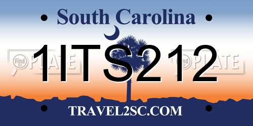 1ITS212 South Carolina License Plate