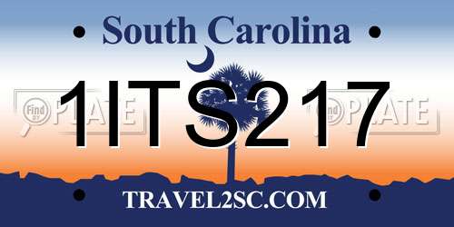 1ITS217 South Carolina License Plate