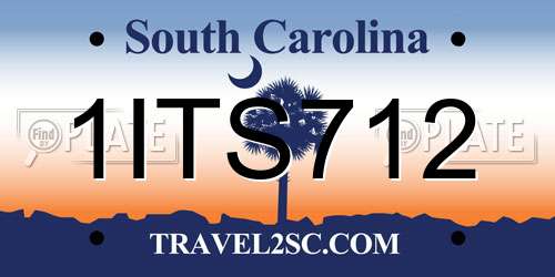 1ITS712 South Carolina License Plate
