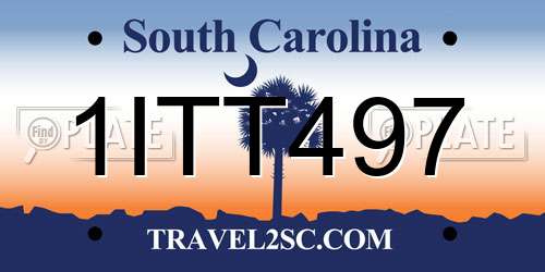 1ITT497 South Carolina License Plate